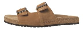 JACK & JONES Herren JFWLOUIS Suede Sandalen 12231428 ,Cognac ,44 EU