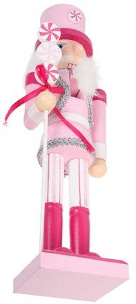 BESPORTBLE Xmas Nutcracker Soldier Large White Wooden Nutcracker Statue Christmas Table Decoration Hand-painted Christmas Decorative Figurine