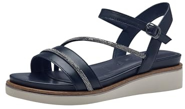 Tamaris Femme 1-28256-42 Sandale Plate, Bleu Marine, 38 EU