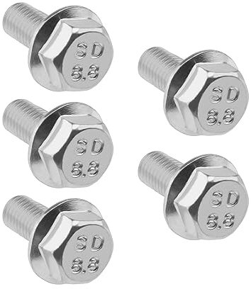 OTOTEC 5PCS Left Hand Thread Bolt M8x18mm Full Threaded Hex Flange Bolts Carbon Steel for Drill Chuck Hand Drill Cutting Machine Silver