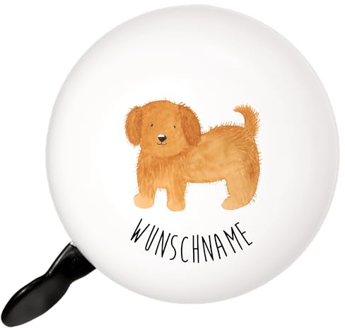 Mr. & Mrs. Panda Personalisierte Fahrradklingel Hund Flauschig - Personalisierte Geschenke, Fahrradklingel mit Namen, Hunderasse, Personalisierte