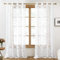 Deconovo Vorhänge mit Ösen Transparent Gardinen Wohnzimmer Modern Ösenschal Kinderzimmer Voile Vorhang Luftig Ösenvorhang Dekoschal, 245x140 cm(HöhexBreite), Weiß, 2er Set