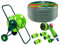 VERTO Schlauchwagen mit Schlauch 1/2 Zoll 30 m + Wasserspritze + 3 x Schlauchverbinder, Wasserstop, Hahnverbinder - Gartenbewässerung Komplettes Starterset | Gartenschlauch UV-beständig max 20 bar