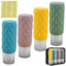 BUZIFU Flacons de Voyage en Silicone 100 ml 4 Pack Étanches Contenant de Voyage Silicone Flacons de Voyage à Remplir avec éTiquette etT rousse de Toilette Pour Shampooing Conditionneur Lotion