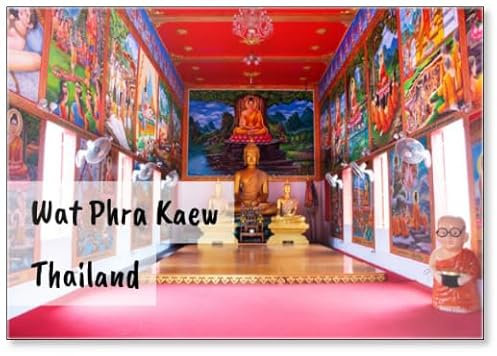 Antike Buddha-Statue im antiken Ubosot für Thailändische Menschen, Reisende, Besuch, Respekt, Beten, Segen, Heiliges Geheimnis, Anbetung des Wat Phra Kaew Tempel am Chainat onin Chai,