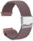 WOCCI 16mm Gewebtes Nylon Uhrenarmband für Damen und Herren, Schnellverschluss, Verstellbare Silberne Schnalle (Woodrose)