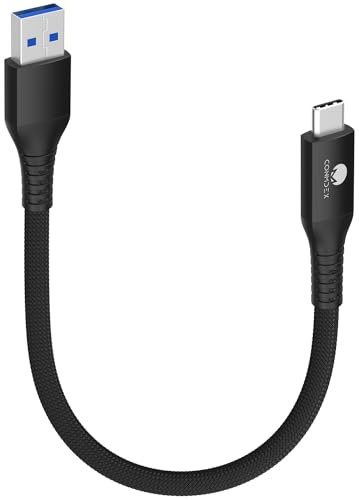 Câble USB C, court, 50 cm/0,5 m, CONMDEX 10 Gbps, câble de données USB 3.1 Gen2, type C, Android, Auto QC3.0, 3,1 A, USB A, vers C, chargeur rapide pour Samsung Note20, Galaxy, S24/S23, FP, 5, Tab S9,