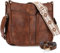 Chase Chic Umhängetasche Damen,Mittelgroß Handtasche,PU Leder Crossbody Bag Schultertasche mit 2 verstellbarem Riemen(Braun)