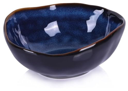 6 Blue Ceramic Decorative Bowl, Entryway Table Decor Pottery Key Bowl, Candy Dish, Salad Bowl, Blue Decor Small Jewelry Trinket Dish for Bedroom, Centerpiece, Bedside Table, Living Room Decor