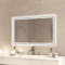 furduzz LED-Badezimmerspiegel mit schwarzem Rahmen, 600 x 1000 mm, Kosmetikspiegel mit Hintergrundbeleuchtung, dimmbar, beschlagfrei, bruchsicher, Memory, 3 Farben, Wandspiegel, vertikal/horizontal