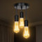SERBASIC Ceiling Lights Fittings 3 Way Ceiling Light with E27 Base,Black Kitchen Light Fittings Ceiling Pendant Light Fitting for Living Room Bedroom Hallway(No Bulb)