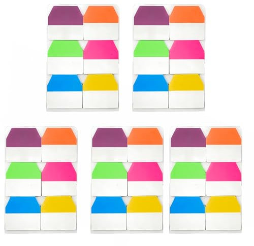600 Pcs Index Tabs Sticky, Writable Page Tabs and Flags Self-Adhesive Reusable Sticky Tabs, File Tabs, Book Tabs, Page Markers for Books, Transparent Index Tabs for Annotating, Filing, and Organizing