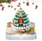 Calendrier de Bureau 2025 avec Lumières,Calendrier Art 3D 2025,Calendrier de l'arbre de Noël,3D Calendrier Papier Sculpture Cadeau avec Boîte D'affichage Transparente (Base Argent)
