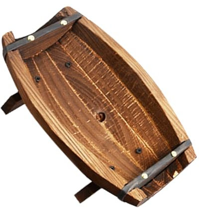 Yardwe Anticorrosive Wood Pot Wine Barrel Plants Pots Outdoor Pots Outdoor Decor Bar Decor Outdoor Planter Canoe Decor Sushi Plate Boat Tray Large Planter Coffee Wooden