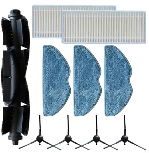 Puupaa Replacement Parts for Tapo RVA100,RV10,RV10 Plus,RV30RV30 Plus Robot Vacuum Cleaner, Accessories Main Brush,Side Brush,Filter,Mop Cloth(A)
