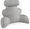 GKXLH Reading Pillow - Faux Linen Reading Pillows for Sitting in Bed Adult, Back Pillow for Bed Sitting Up with Round Pillow, Back Arm Support Bed Rest Pillows with Pocket, Washable Cover (Light Grey)