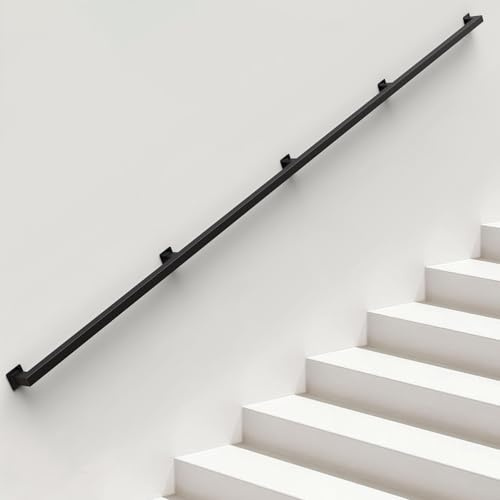 ONLT 400cm Main courante Escalier,Rail Main Courante | Balustrade Garde Corps escaliers poignée terrasse pour intérieur et extérieur | Rambarde Support