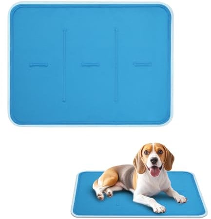 Bamda Dog Cooling Mat 65x50cm, GRS Certified- Non-Toxic Solid Gel, Self Cool mat for dogs, Fast Cooling Relief in Hot Summer for UK Pets, Cat Cool Mats Home & Car Use 【M】