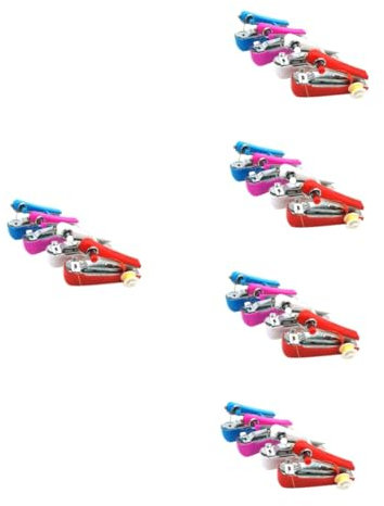 Housoutil 5 Series Mini Maquina De Coser Máquina De Coser Pequeña Multifunción Mini Costura Manual Máquina De Reparación De Artesanía Portátil Herramienta De Costura Metal 4 Piezas X 5