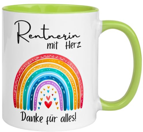 Rentnerin Tasse | Rentnerin mit Herz – Danke für alles | Rente Geschenk Frauen Renteneintritt | Pension Ruhestand Vorruhestand Pensionärin Ruheständlerin
