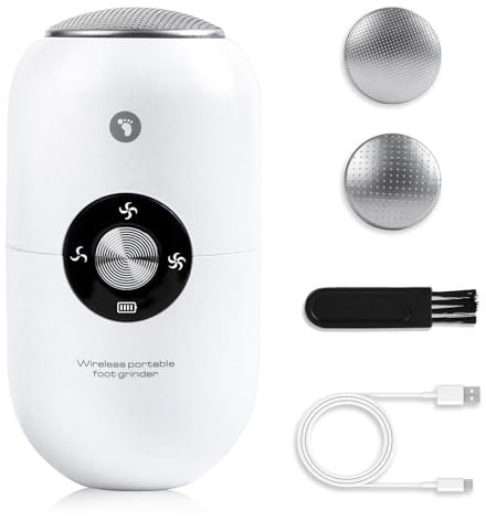 FIVAVA Lima Electrica Pies Durezas, Kit Pedicura Electrico Profesional para Cuidado de Pies, Quita Durezas y Elimina Callos, Pies Lima Electrico con 2 Cabezas de Molienda 316F (Blanco)