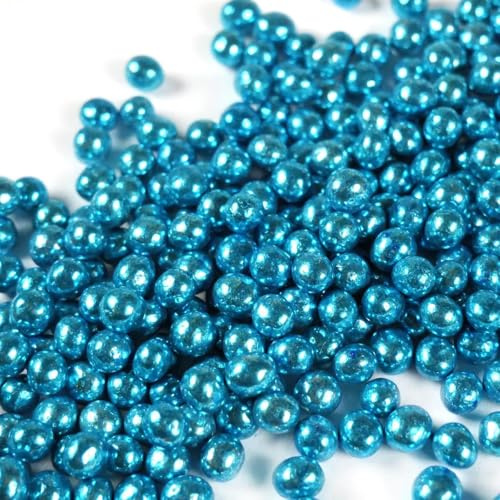 Streuselheld Crispy Schokokugeln Blau Metallic 6mm 40g Schokoladenstreusel