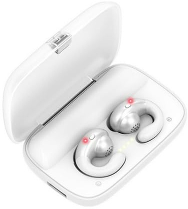 OZSSD Wireless Headphones, Bluetooth 5.0 Sports Ear Hook Earphone with Charging Case 2200Mah, for Running, Driving, Cycling,White