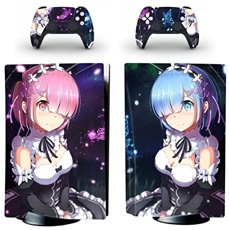 Protective For PS5 Skin Disc Edition Anime Console and Controller Vinyl Cover Skins Wraps for Version(2348) Bubble-Free Residue-Free(3)