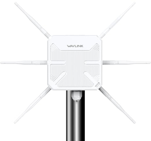 WAVLINK AX3000 Outdoor-WLAN-Verstärker,WLAN 6 Dualband-Outdoor-Zugangspunkt,IP67 wasserdicht/Blitzschutz,6x7dBi-Antennen, passives/aktives PoE,für landwirtschaftliche und gewerbliche Nutzung
