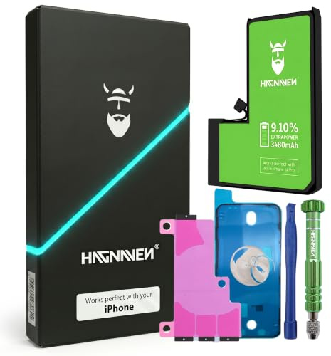 Hagnaven Akku für iPhone 14Pro Komplettset 3480 mAh Baujahr 2026 Extrapower Werkzeugset Kleberahmen und Klebestreifen mehr Leistung als das Original Ersatzakku