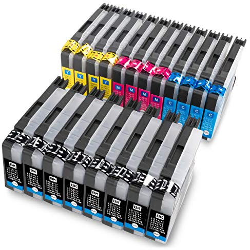 20 Kompatible XL Druckerpatronen für Brother LC1220 LC1240 LC1280 / 8x LC-1240BK 4x LC-1240C 4x LC-1240M 4x LC-1240Y XL Version