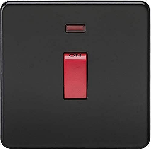 Knightsbridge SF8331NMB Screwless 45 A 1-Gang DP Switch, Matt Black