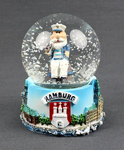 Buddel-Bini Versand Schneekugel Kapitän Seemann Hamburg Schüttelkugel Glitzerkugel Mitbringsel
