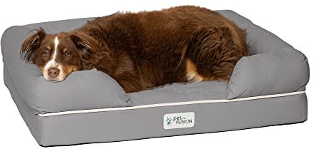 PetFusion Large Hunde/katze mit massivem 10 cm Memory Foam, wasserdichtem Innenfutter und YKK Premium-Reißverschlüssen, Atmungsaktive Baumwollmischung, herausnehmbar und leicht zu reinigen, S
