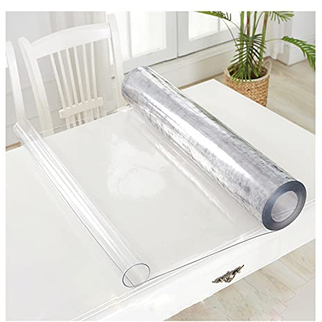 ZXCVBAS Transparente Tischdecke Durchsichtige Tischdecke,2 Mm Dicke Klare Schreibtischunterlage, Schreibtischabdeckungsschutz, Durchsichtige Schreibtischunterlage Aus Kunststoff,80x160cm/32x63in