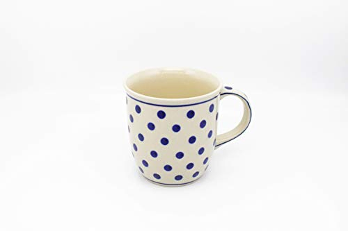 Bunzlauer Keramik 350 ml Becher, Teetasse Keramikbecher Kaffeepot Tasse, Ø9,3 cm, H9,7 cm,Handarbeit, Dekor 37