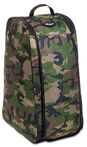 Hillington ® Wellington Boot Bag – Tough Durable Welly Boot Storage Bag with Full Length Double Zip Reinforced Base Mesh Vent Carry Handle Folds Flat for Easy Storage (Camouflage)