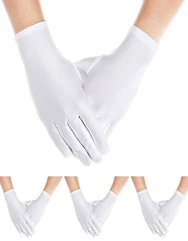 Sumind Uniformhandschuhe, Elastan, 4 Paar Handschuhe, Handschuhe für Herren, Polizei, Smoking, Wachparade, Kostüm - Weiß -