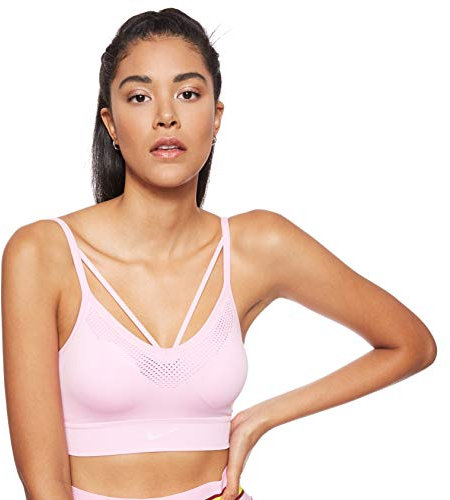 Nike Seamless Light, Top Sportivo Donna, Pink Rise/White, M