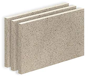 Vermiculite Platte Schamott-Ersatz für Kamin-Ofen Feuerraum Auskleidung SF600 500x300mm 30mm Stärke Temperaturbeständig bis 1100 °C mind. 600kg/m³ Rohdichte (x3)