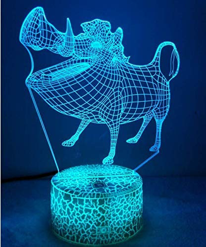 Jinson well 3D pig schwein Lampe optische Illusion Nachtlicht, 7 Farbwechsel Touch Switch Tisch Schreibtisch Dekoration Lampen Acryl Flat ABS Base USB Spielzeug