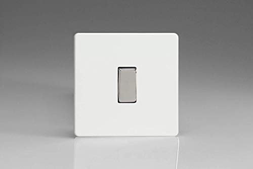 Varilight XDQBP1S Screwless Premium White 1 Gang 6A 1-Way Push Retractive Momentary Switch