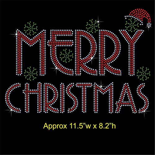 TShirt Showroom Bügelbild mit Strasssteinen, Motiv: Merry Christmas