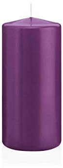 INNA-Glas Velón/Vela columnar Maeva, Violeta, 15cm, Ø7cm, 63h Cirio - Vela Taco