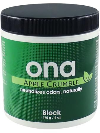 Weedness ONA Block Apple Crumble 170 g - Geruchsneutralisation Abluft Grow Indoor Tiere Küche Katze Hund Wohnung Auto Gel Rauch Schuhe Spray Katzenurin
