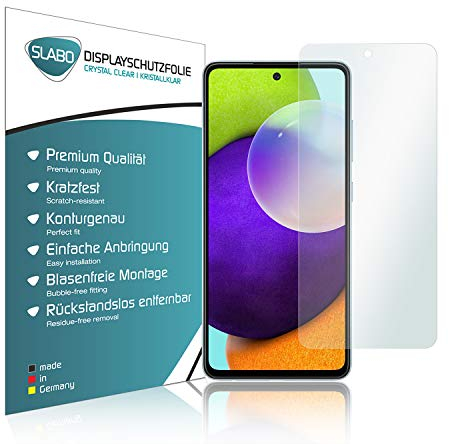 Slabo 4 x Displayschutzfolie kompatibel mit Samsung Galaxy A52 (4G | 5G) | Samsung Galaxy A52s 5G Displayfolie Schutzfolie Folie Zubehör Crystal Clear KLAR