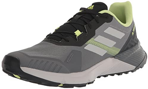adidas Men's Terrex Soulstride Trail Running Shoes, Grey/Grey/Pulse Lime, 13