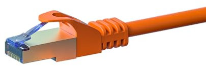 Danicom CAT 6a Netzwerkkabel LSOH - S/FTP - 1,50 Meter - Orange, POE, Ethernet, LAN, Patchkabel, Datenkabel, RJ45 - für Serverschränke, Switches, Router, Modems!