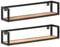 vidaXL 2X Raues Mangoholz Wandregal Industriestil Bücherregal Schweberegal Wandboard Regalbrett Hängeregal Dekoregal CD DVD Regal 80cm