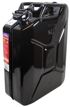 Faithfull FAIAUJERR20B 20 Litre Metal Jerry Can UN App, GS TUV Certified - Black